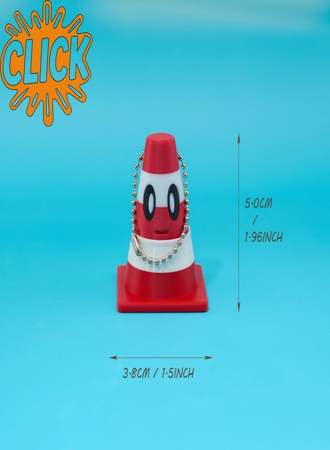 minihope Traffic Cone Click Fidget Keychain - Cute Stress Relief Desktop Toy - Eco-Friendly PLA Bag Charm - Image 5